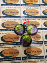 Load image into Gallery viewer, Silver Foil bicolours glass beads 2 cm / 1.8 x2.8 cm