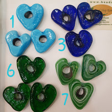 Load image into Gallery viewer, 2 Hearts old Technique Glass beads New