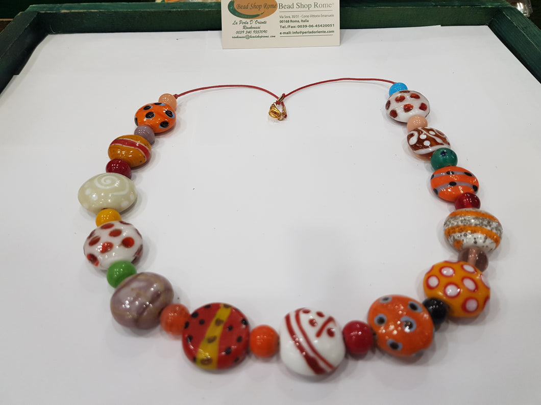 Coins Colours &Orange glass beads , Free shipping
