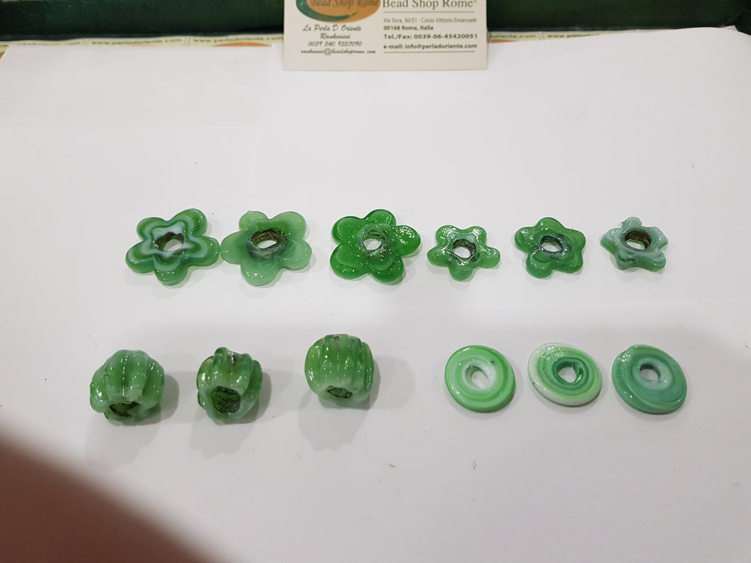 Green Opaque Glass Beads