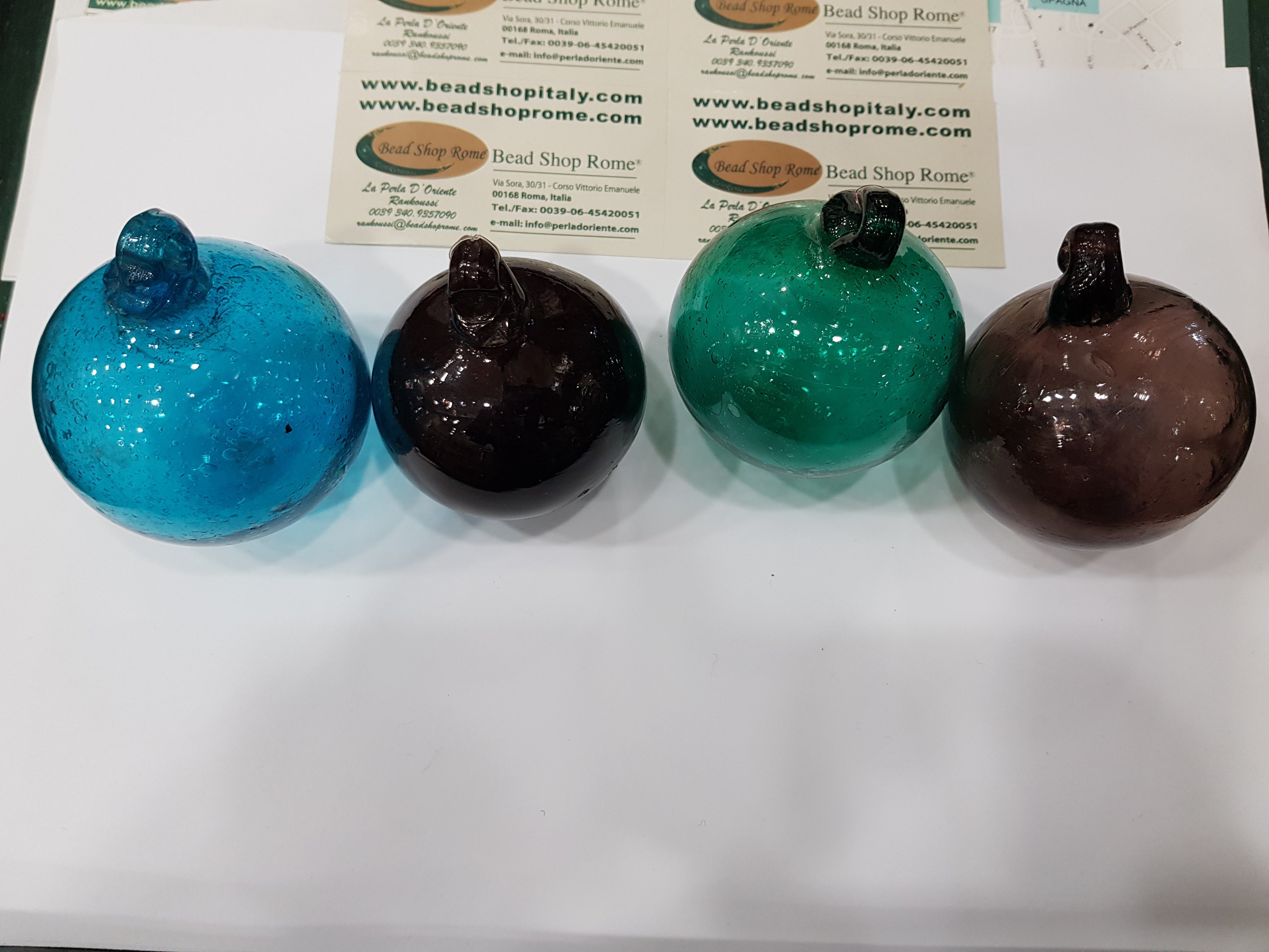 4 Balls Blown  Glass 6 cm.