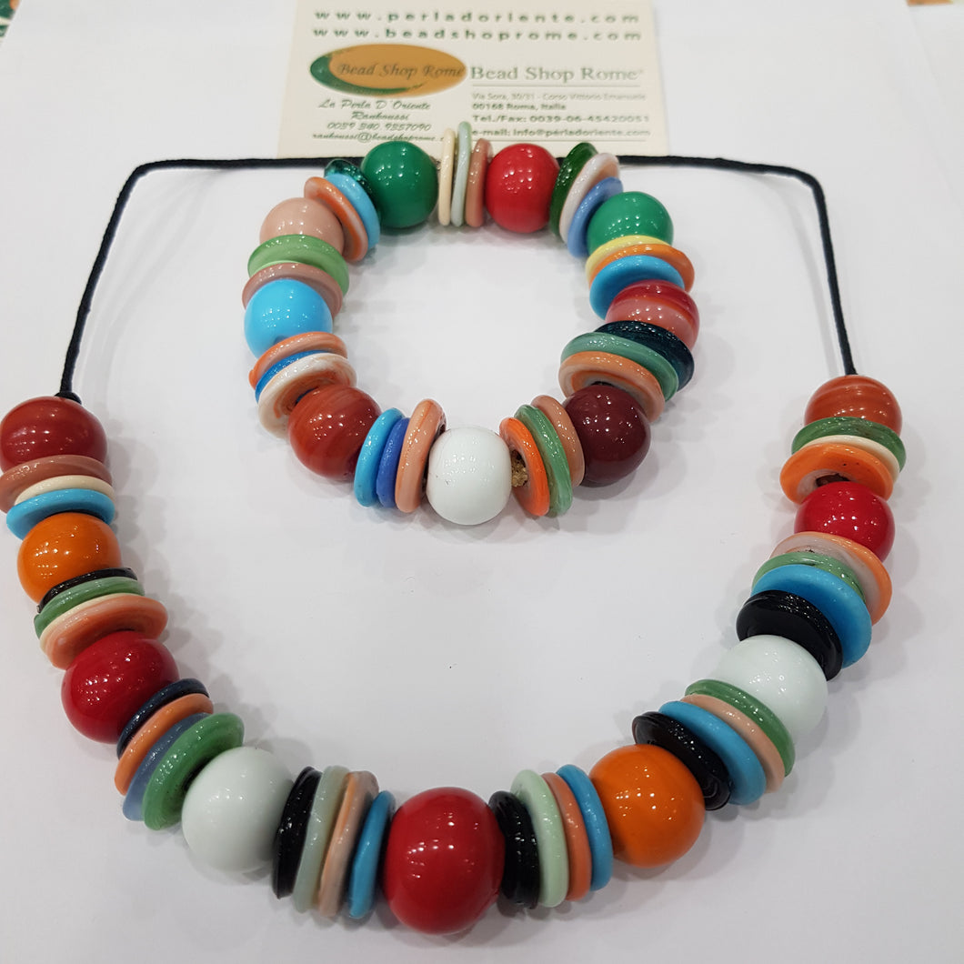 Set multiColors disks & round beads