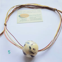 Load image into Gallery viewer, Necklace Ivory purple brown ball 5
