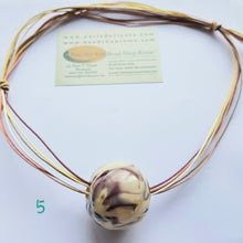 Load image into Gallery viewer, Necklace Ivory purple brown ball 5
