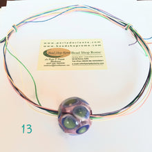 Load image into Gallery viewer, Necklace purple, green &amp; white  13
