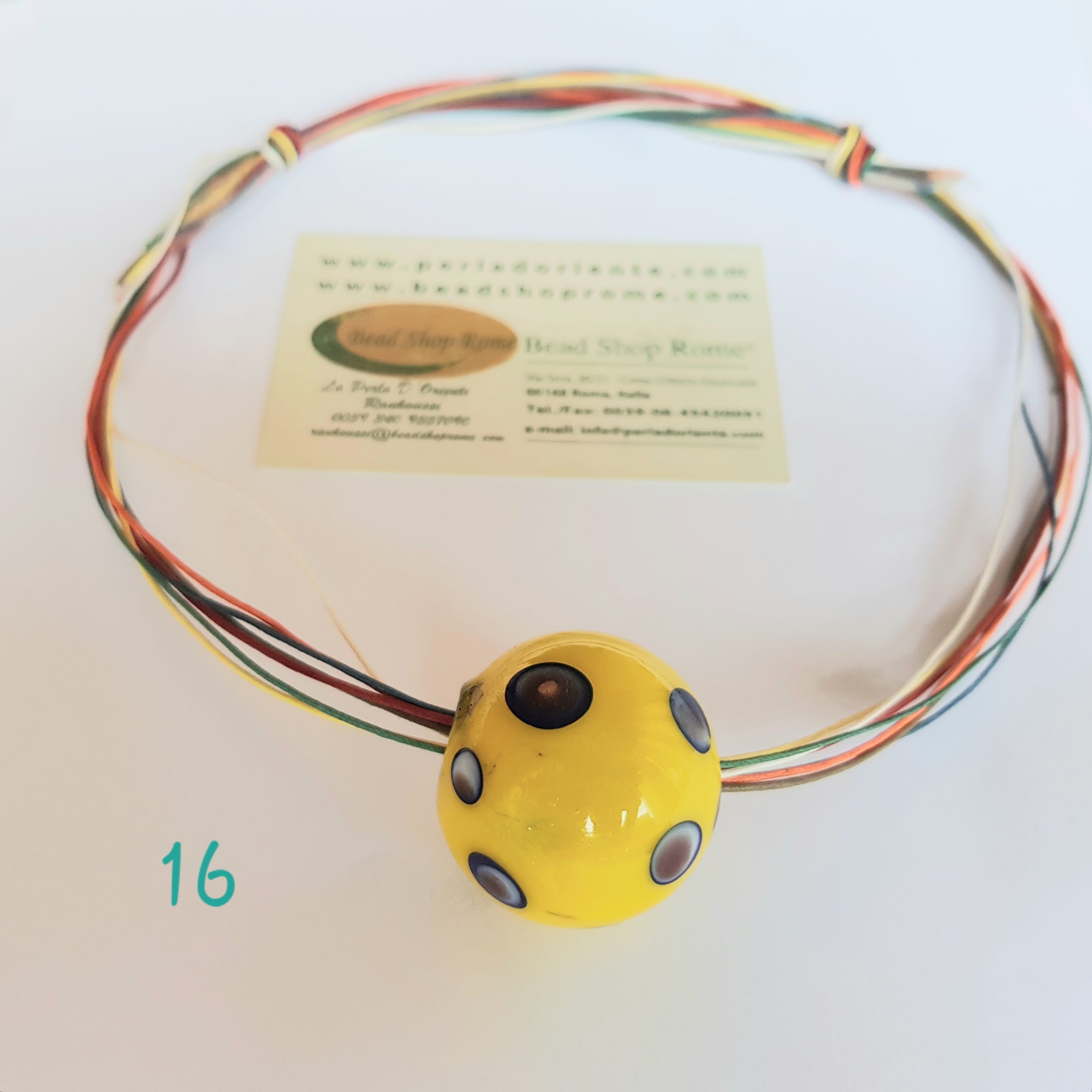 Necklace yellow blue 16