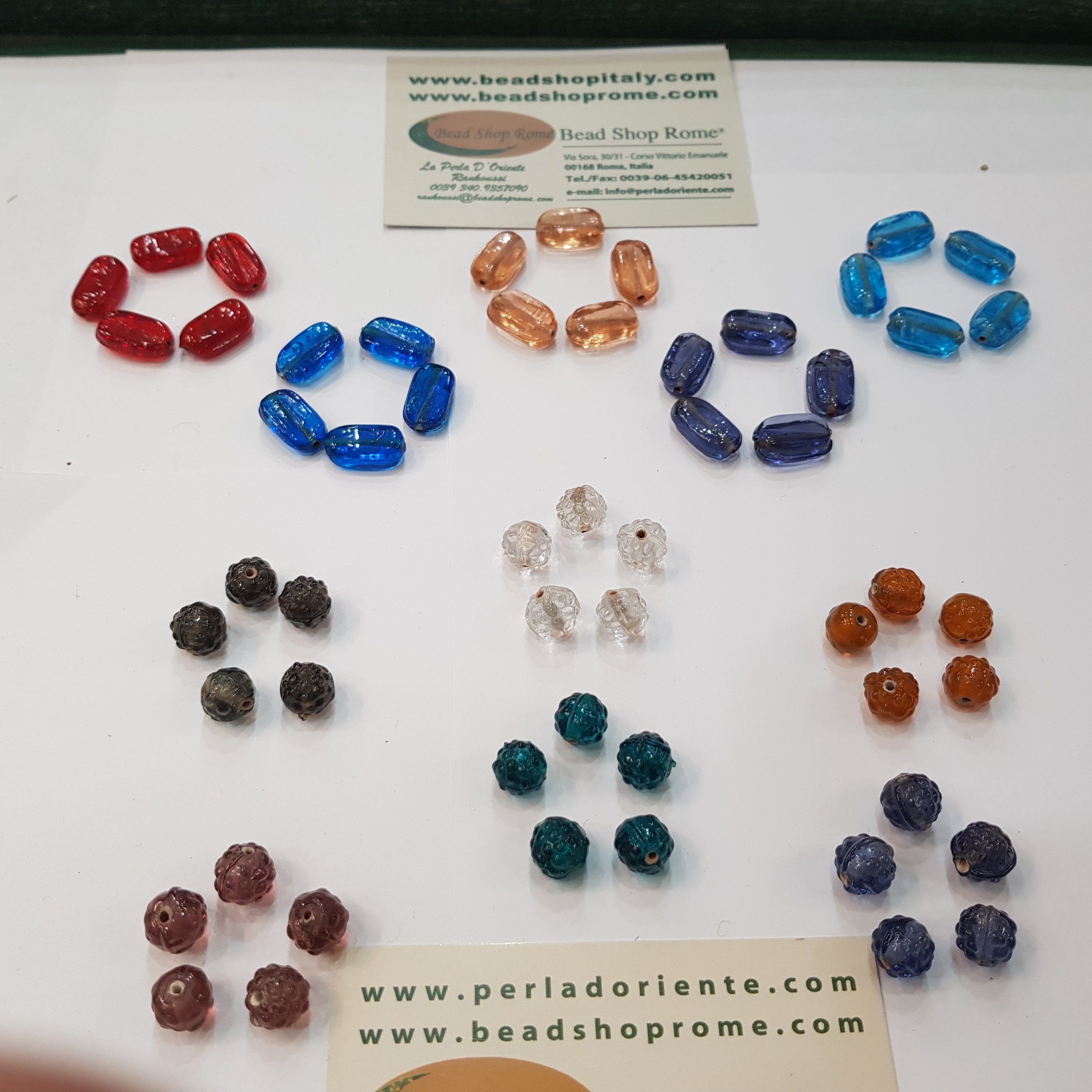 55 Beads Transparent 2 forms Flat & Berry, shipping free