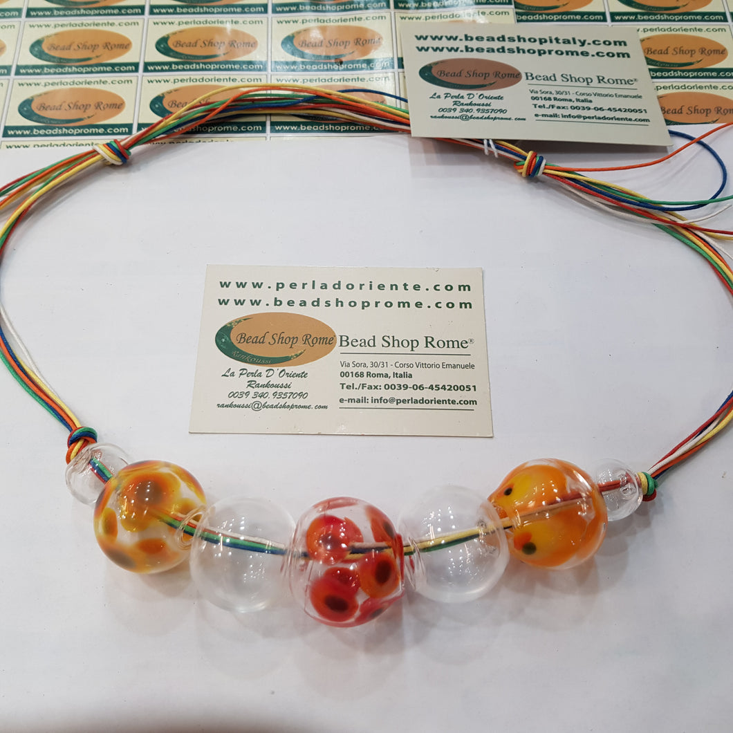 Transparent Soul Necklace Blown Glass Beads
