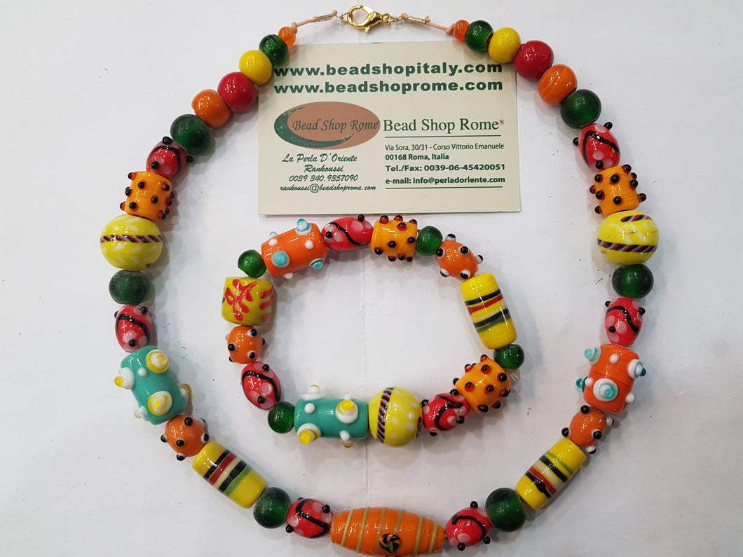 Zy , Necklace Glass beads ,