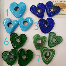 Load image into Gallery viewer, 2 Hearts old Technique Glass beads New
